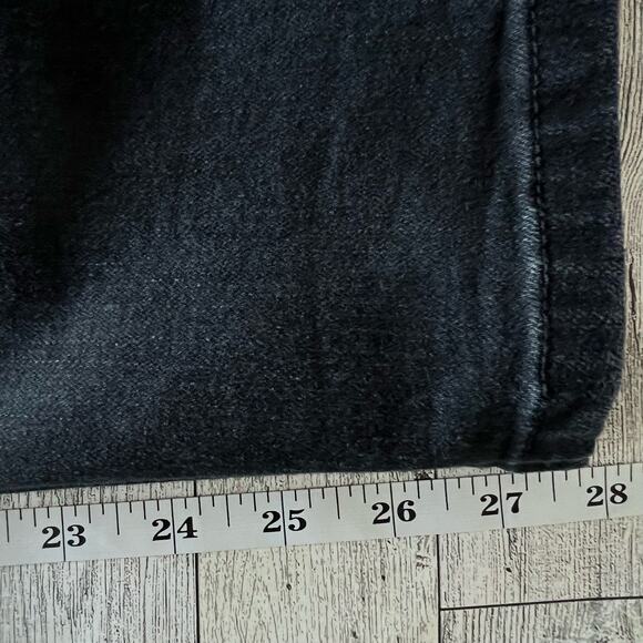 Eloquii Denim Button Fly High Rise Skinny Jeans Distressed Black Womens Size 22 - Picture 9 of 10